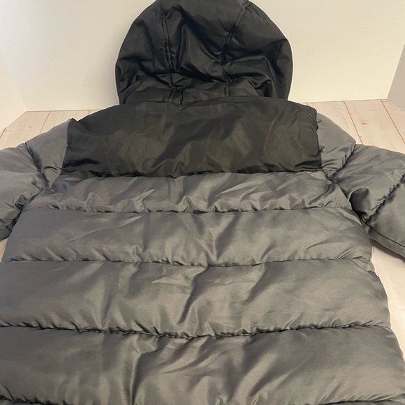Gray and Black Kids Puffer Jacket with Red Lining - Picture 12 of 12